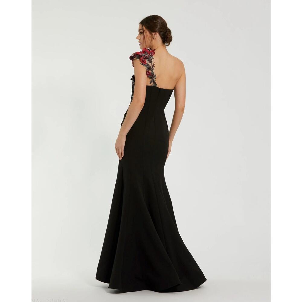 Mac Duggal Off The Shoulder Embroidered Mermaid Gown Black Size 6 NWOT 11779 - Picture 4 of 16